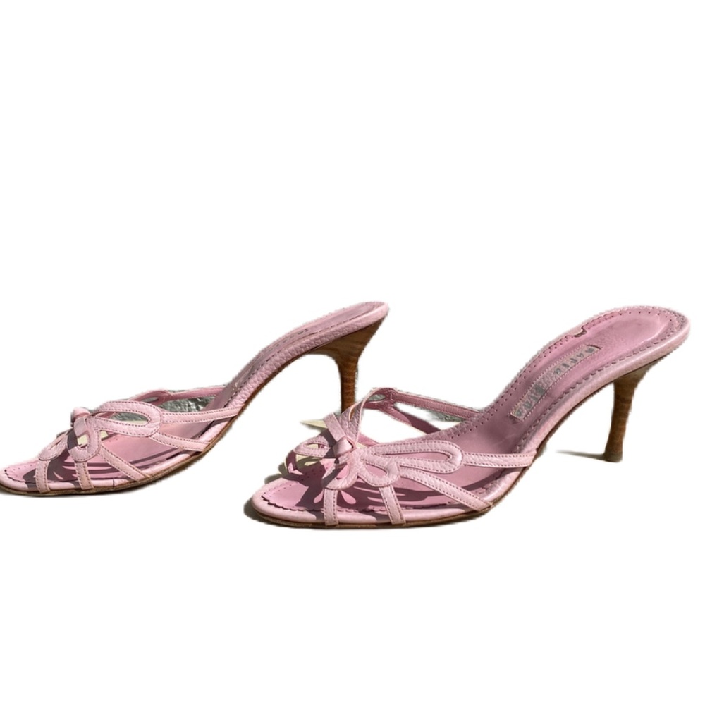 Maria Pino mule sandal pink bow 37.5